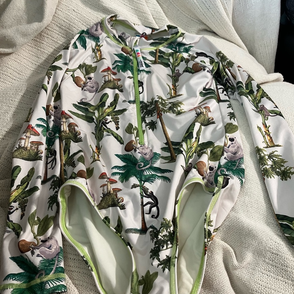 KRIO + COLOR Jungle Rash Guard Bodysuit for Girls